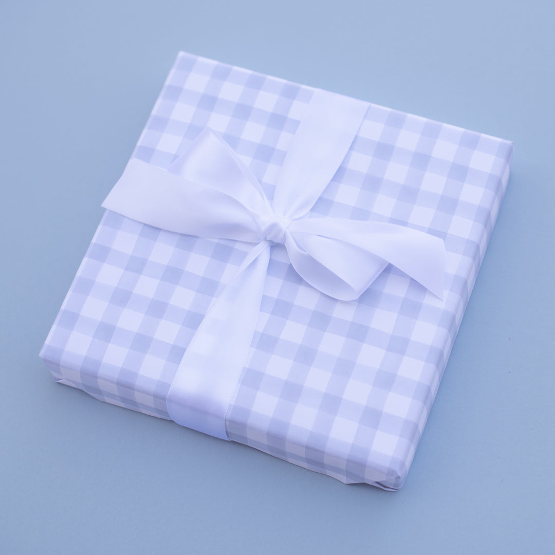 Little Blue Check Wrapping Paper Sheets (set of 3 sheets)