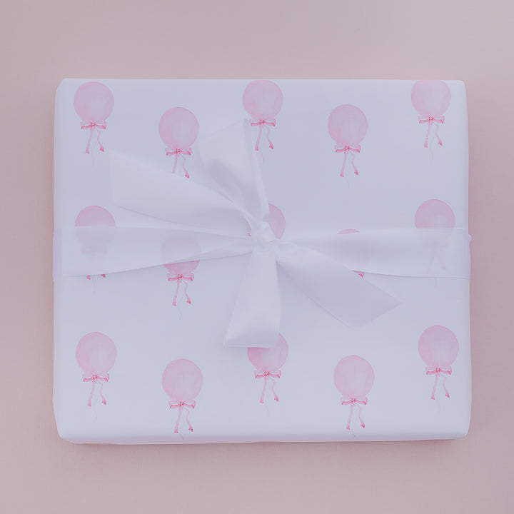 Pink Balloon Wrapping Paper Sheets (set of 3 sheets)