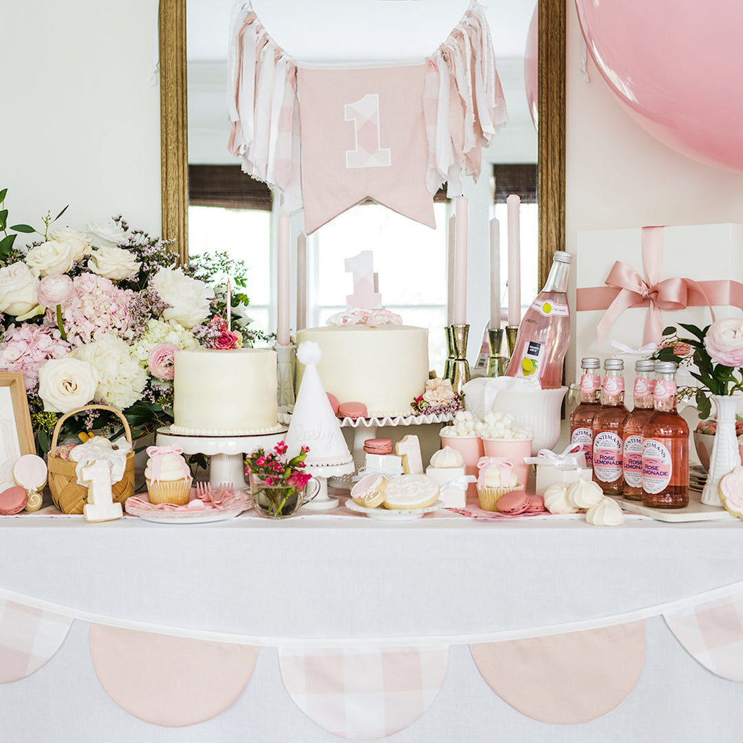 Pink Check Petite First Birthday Set