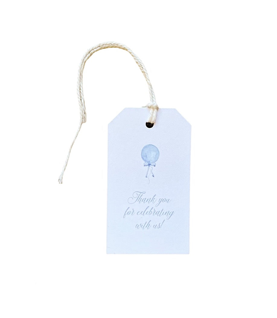 Blue Balloon Favor Tag (set of 10)