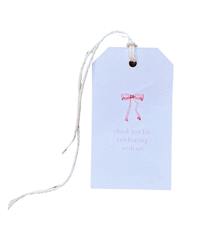 Pink Bow Favor Tag (set of 10)