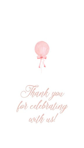 Pink Balloon Favor Tag (set of 10)