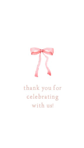 Pink Bow Favor Tag (set of 10)