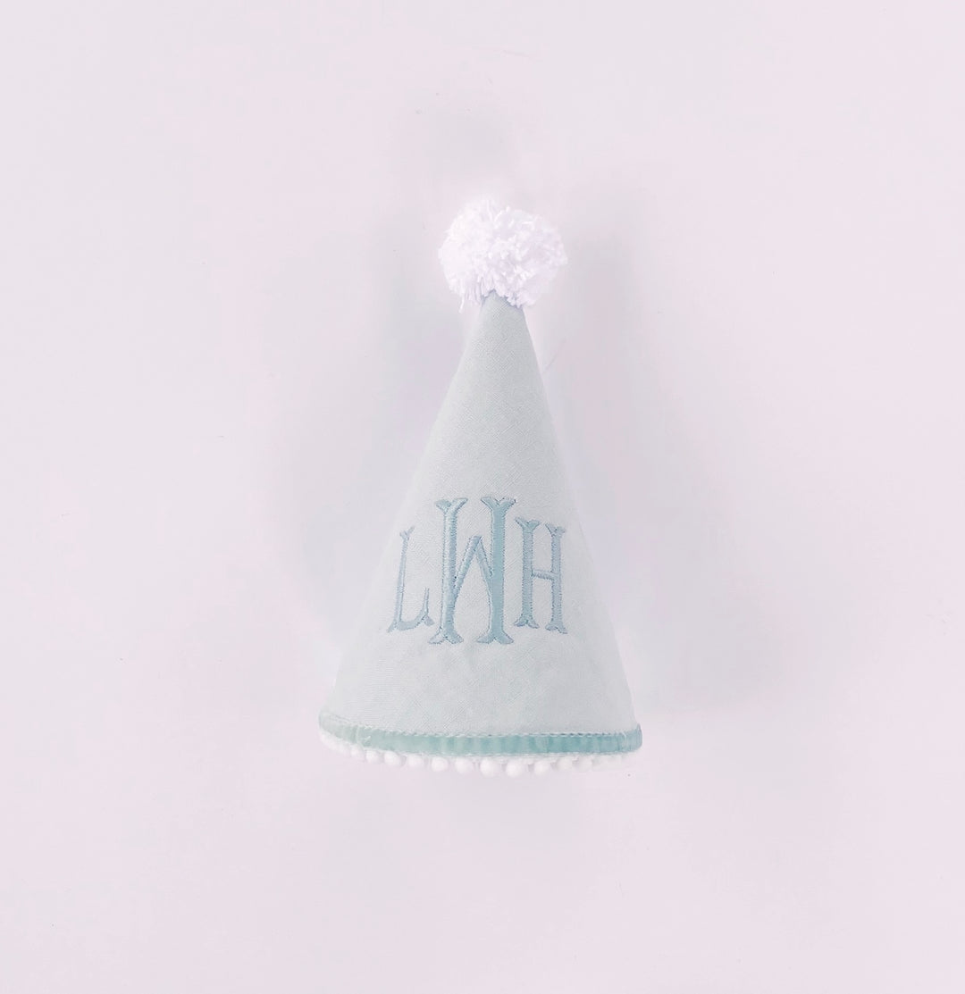 Blue Linen Party Hat